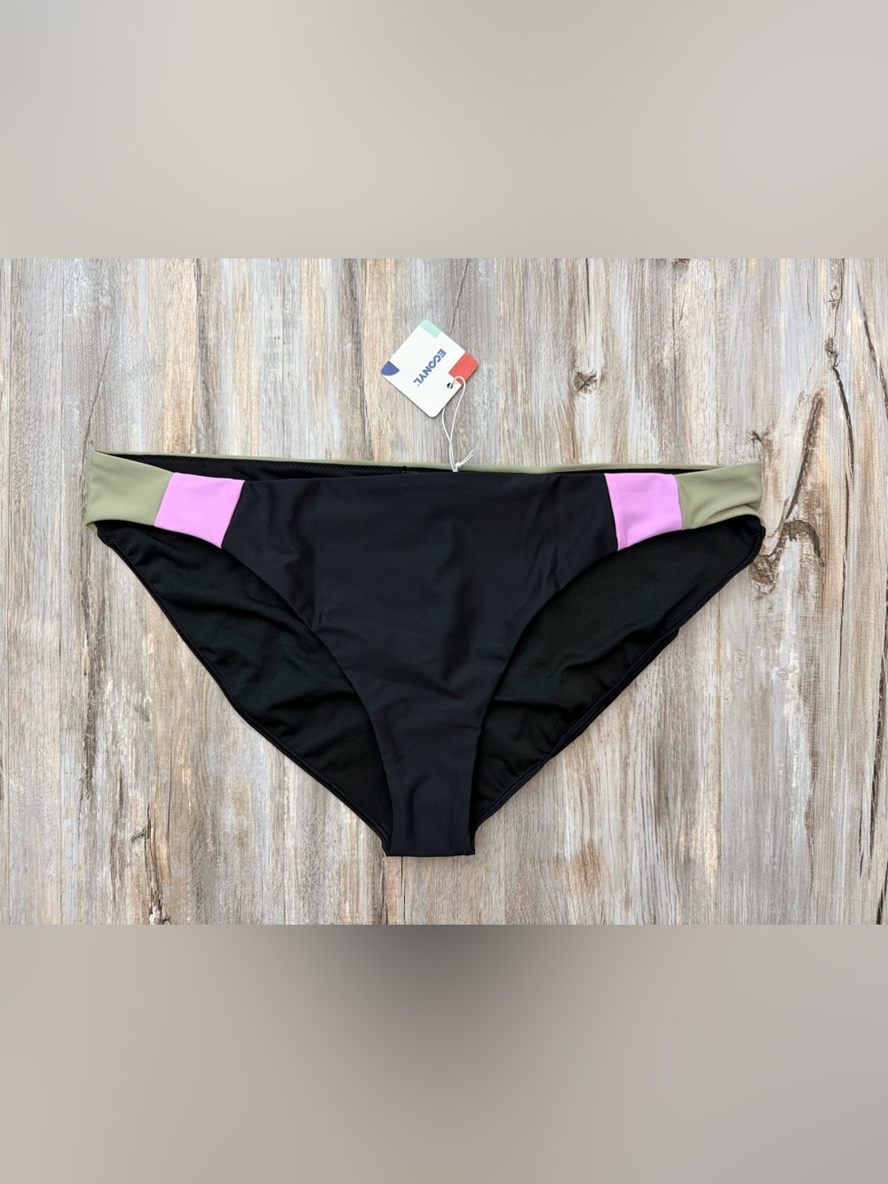 prAna Bikini Talum Bottom Women’s XL Black Green Pink Colorblock Lined New Tags